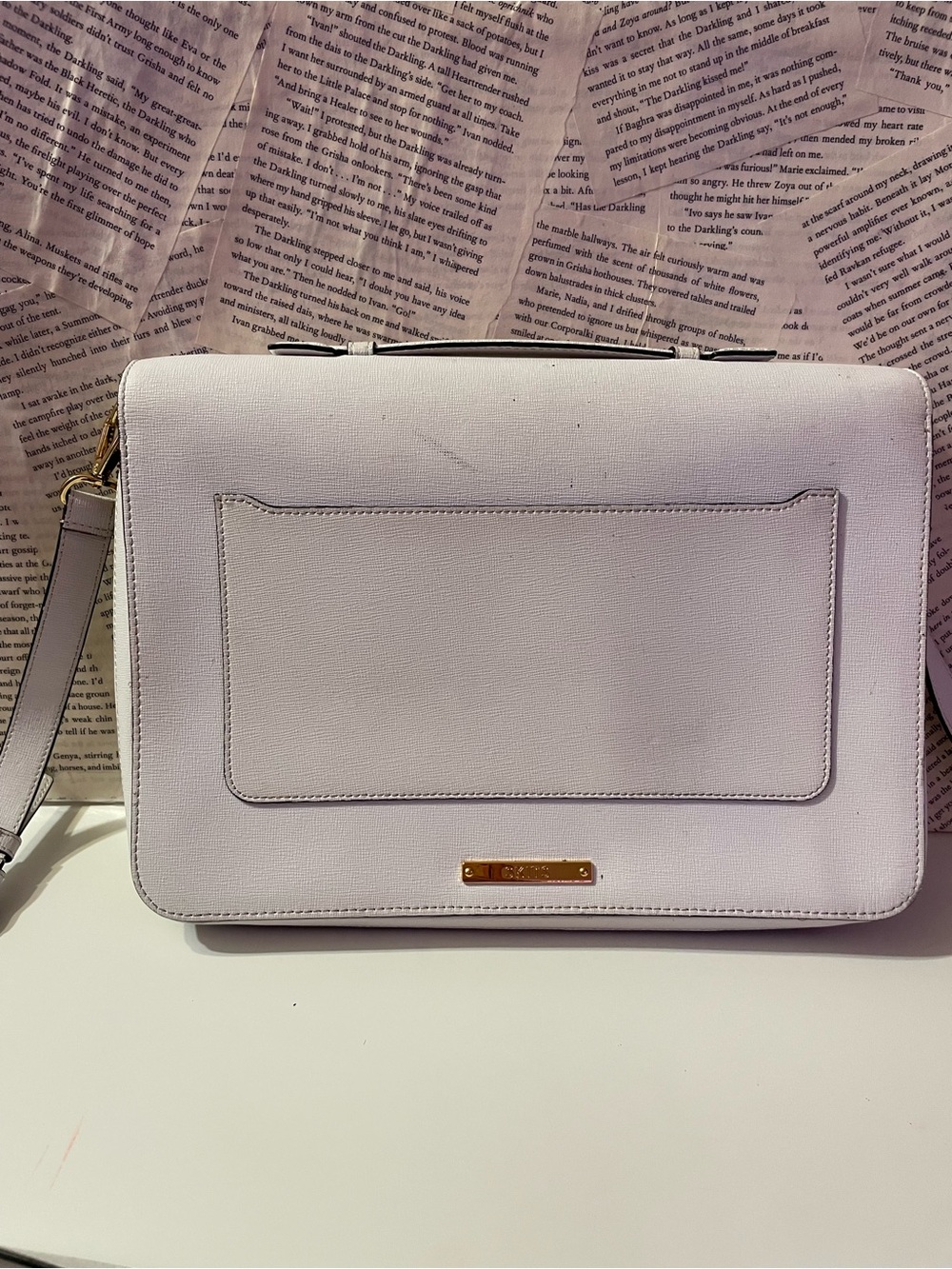 White & Gold SKITS Crossbody Purse